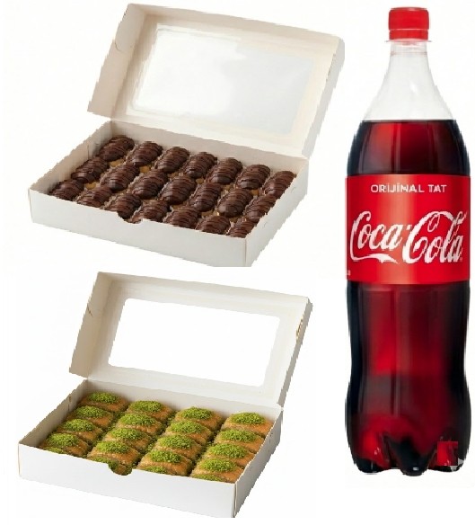 1 kg Ekler Dahil Fıstıklı Baklava Menüsü pasta