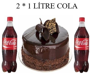 6-9 Kişilik Klasik Çikolatalı Yaş Pasta & 2x1 Lt Cola pasta