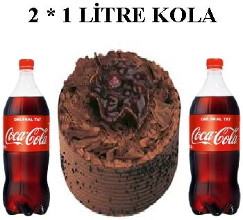 6-9 Kişilik Parça Çikolatalı Pasta & 2x1 Lt Cola Avantajı pasta