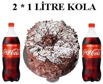 6-9 Kişilik Parça Çikolatalı Yaş Pasta & 2x1 Lt Cola pasta