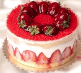 Çilekli Mois Pasta Romantik Akşamlar İçin pasta